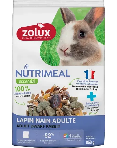 ZOLUX NUTRIMEAL 4 Mix de hrana pentru iepure miniatural adult 850 g