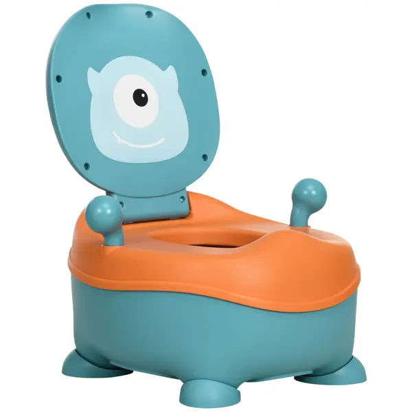 ZONEKIZ Olita pentru Copii de la 6 Luni in Forma de Extraterestru, Scaun Ergonomic, Spatar si Vas Detașabil, Albastru | Aosom Romania