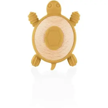 Zopa Silicone Wooden Teether Turtle jucărie pentru dentiție