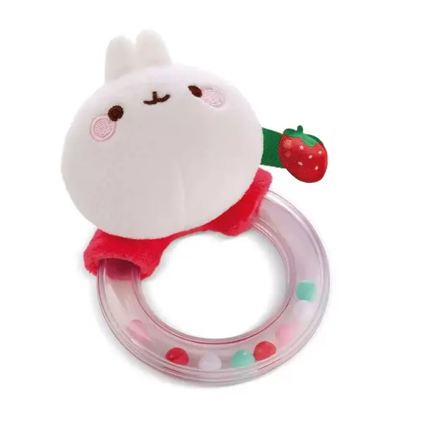 Zornaitoare de plus cu inel Nici Molang 11 cm Iepuras