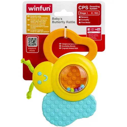 Zornaitoare Winfun - Fluturas, cu jucarie dentitie