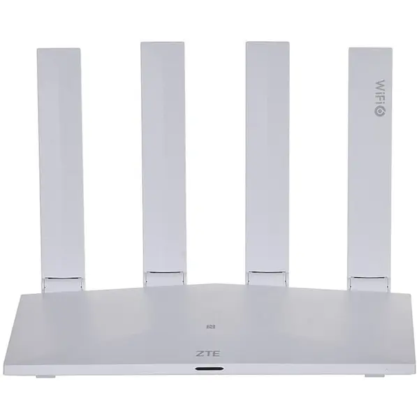 ZTE Router Wireless ZTE T3000, AX3000, Dual-Band, Wi-Fi 6, zLink Boost, Easy Mesh, Dual - Core Qualcomm, 4GB RAM, 2GB Flash, NFC, ZTELink App, Alb