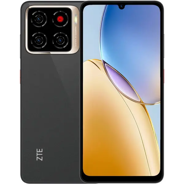 ZTE Telefon mobil ZTE Blade A56, 4GB RAM, 128GB, Dual SIM, 4G, Android 15, Negru